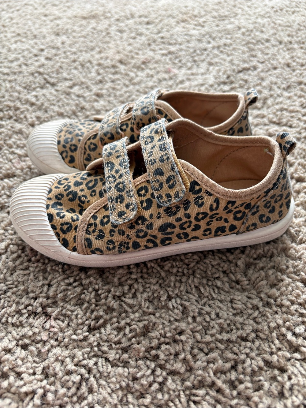 Cat & Jack Leopard Print Canvas Sneakers - Tan/Black